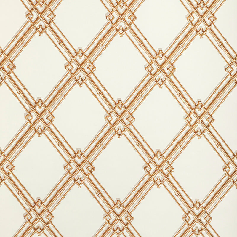 BRUNSCHWIG & FILS - TREILLAGE DE BAMBOU- GOLD - Wallcovering by the Roll GOLD