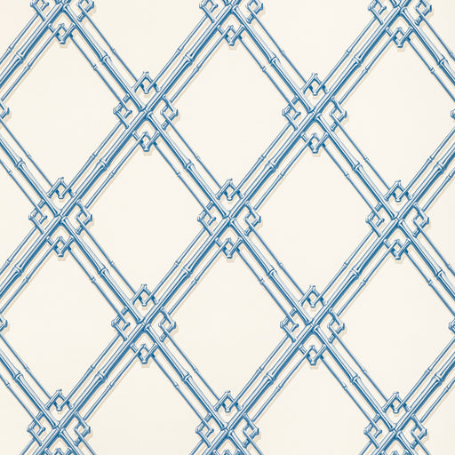 BRUNSCHWIG & FILS - TREILLAGE DE BAMBOU- BLUE - Wallcovering by the Roll BLUE