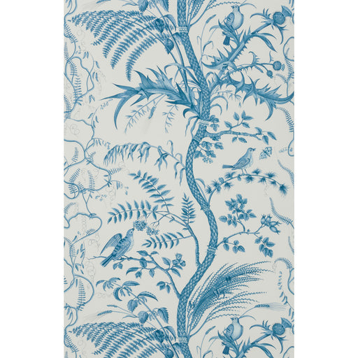 BRUNSCHWIG & FILS - BIRD AND THISTLE- BLUE - Wallcovering by the Roll BLUE