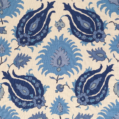 BRUNSCHWIG & FILS - KASHMIRI LINEN PRINT- SAPPHIRE BLUE - Fabric by the Yard - BR-700020_278