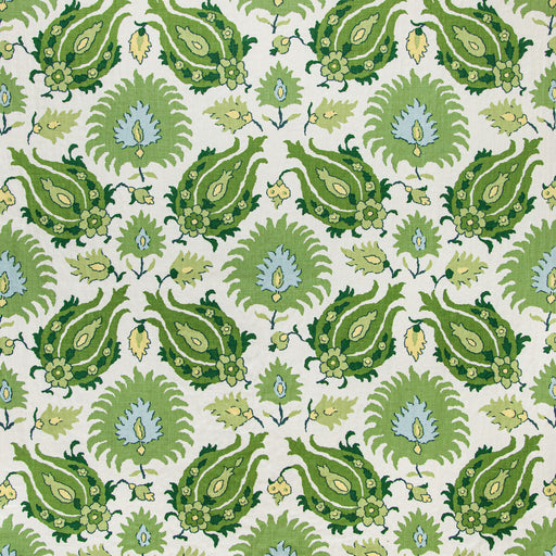 BRUNSCHWIG & FILS - KASHMIRI LINEN PRINT- LEAF/ALOE - Fabric by the Yard LEAF/ALOE