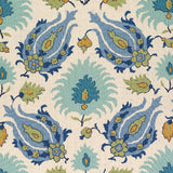 BRUNSCHWIG & FILS - KASHMIRI LINEN PRINT- PERIDOT/AQUAMARINE - Fabric by the Yard