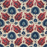 BRUNSCHWIG & FILS - KASHMIRI LINEN PRINT- NAVY/BERRY - Fabric by the Yard