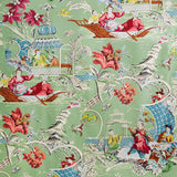 BRUNSCHWIG & FILS - PILLEMENT GLAZED CHINTZ- GREEN - Fabric by the Yard