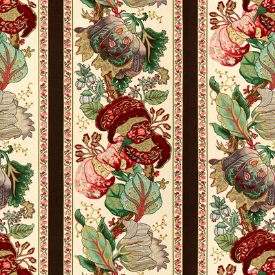 BRUNSCHWIG & FILS - LA PORTUGAISE COT/LIN PRT- BROWN STRIPE - Fabric by the Yard - BR-70341_0
