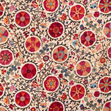 BRUNSCHWIG & FILS - DZHAMBUL COTTON AND LINEN PRINT- RASPBERRY ORANGE - Fabric by the Yard