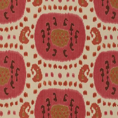 BRUNSCHWIG & FILS - SAMARKAND COTTON AND LINEN PRINT- DUSTY ROSE/RUST - Fabric by the Yard - BR-71110_119