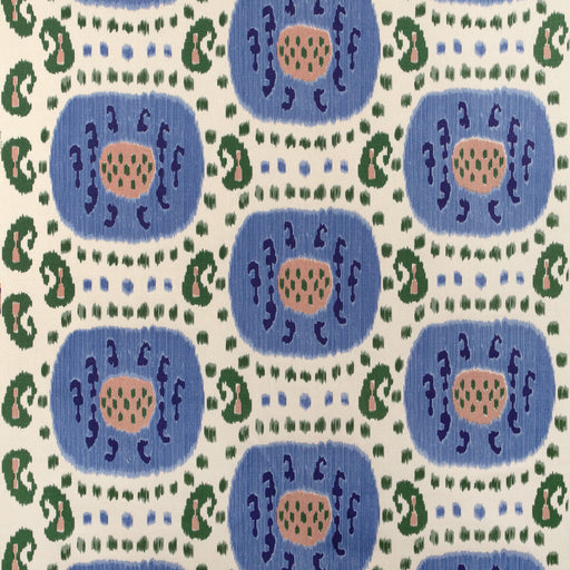 BRUNSCHWIG & FILS - SAMARKAND COTTON AND LINEN PRINT- CANTON BLUE/GREEN - Fabric by the Yard CANTON BLUE/GREEN