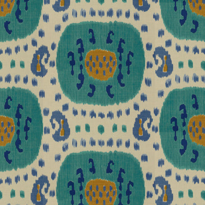 BRUNSCHWIG & FILS - SAMARKAND COTTON AND LINEN PRINT- AQUA/BLUE - Fabric by the Yard - BR-71110_248