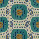 BRUNSCHWIG & FILS - SAMARKAND COTTON AND LINEN PRINT- AQUA/BLUE - Fabric by the Yard