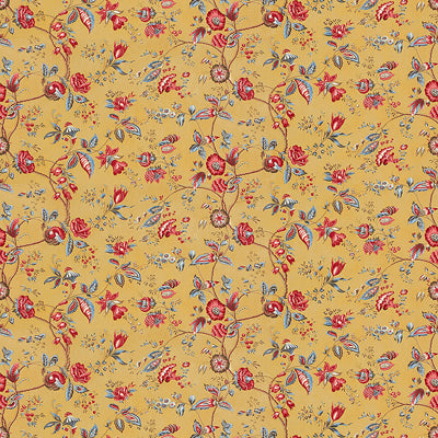 BRUNSCHWIG & FILS - BOUGAINVILLE COTTON PRINT- SAFRAN - Fabric by the Yard - BR-71309_371