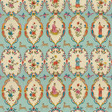 BRUNSCHWIG & FILS - GEISHA- SKY/ROSE - Fabric by the Yard