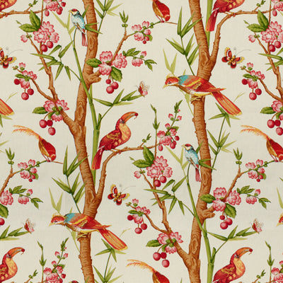 BRUNSCHWIG & FILS - TOUCANS- PINK/ORANGE - Fabric by the Yard - BR-71622_107