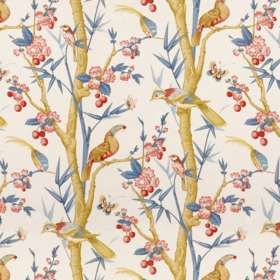 BRUNSCHWIG & FILS - TOUCANS- BERRY/SLATE - Fabric by the Yard - BR-71622_248