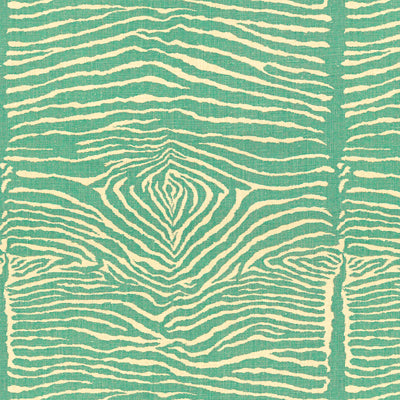 BRUNSCHWIG & FILS - LE ZEBRE LINEN PRINT- AQUA - Fabric by the Yard - BR-79168_513
