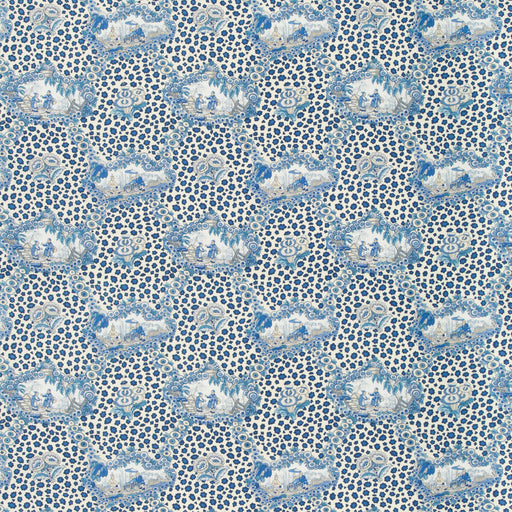 BRUNSCHWIG & FILS - CHINESE LEOPARD TOILE- PORCELAIN - Fabric by the Yard PORCELAIN