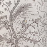 BRUNSCHWIG & FILS - BIRD AND THISTLE COTTON PRINT- GRAY - Fabric by the Yard