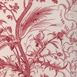 BRUNSCHWIG & FILS - BIRD AND THISTLE COTTON PRINT- RED - Fabric by the Yard