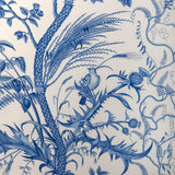 BRUNSCHWIG & FILS - BIRD AND THISTLE COTTON PRINT- BLUE - Fabric by the Yard
