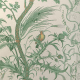 BRUNSCHWIG & FILS - BIRD AND THISTLE COTTON PRINT- GREEN - Fabric by the Yard