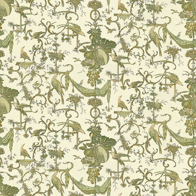 BRUNSCHWIG & FILS - KININVIE COTTON PRINT- LEAF ON WHITE - Fabric by the Yard - BR-79500_432