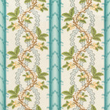 BRUNSCHWIG & FILS - JOSSELIN COTTON AND LINEN PRINT- AQUA/MIST - Fabric by the Yard