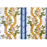 BRUNSCHWIG & FILS - JOSSELIN COTTON AND LINEN PRINT- LAGOON AND OCHRE - Fabric by the Yard