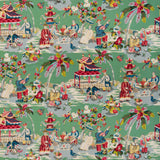 BRUNSCHWIG & FILS - XIAN LINEN & COTTON PRINT- JADE - Fabric by the Yard