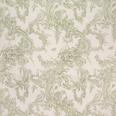 BRUNSCHWIG & FILS - ROCAILLE FLORAL COTTON PRINT- MOSS - Fabric by the Yard - BR-79642_406