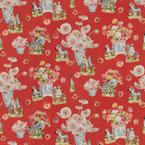 BRUNSCHWIG & FILS - GILLIAN S ZEBRAS LINEN & COTTON PRINT- FLAME - Fabric by the Yard