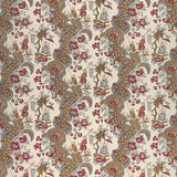 BRUNSCHWIG & FILS - LES PECHEURS COTTON PRINT C- RIMSON WITH BLUE - Fabric by the Yard