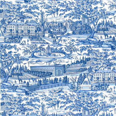 BRUNSCHWIG & FILS - ZARAFA COTTON PRINT- BLUE - Fabric by the Yard - BR-79744_222