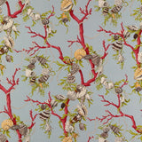 BRUNSCHWIG & FILS - APHRODITES TREASURES LINEN & COTTON PRINT- AQUAMARINE - Fabric by the Yard