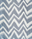 BRUNSCHWIG & FILS - CHEVRON BAR SILK WARP PRINT- MARINE - Fabric by the Yard