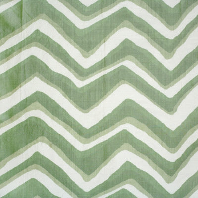 BRUNSCHWIG & FILS - CHEVRON BAR SILK WARP PRINT- LEAF - Fabric by the Yard - BR-79785_432