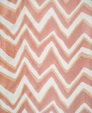 BRUNSCHWIG & FILS - CHEVRON BAR SILK WARP PRINT- CORAL - Fabric by the Yard