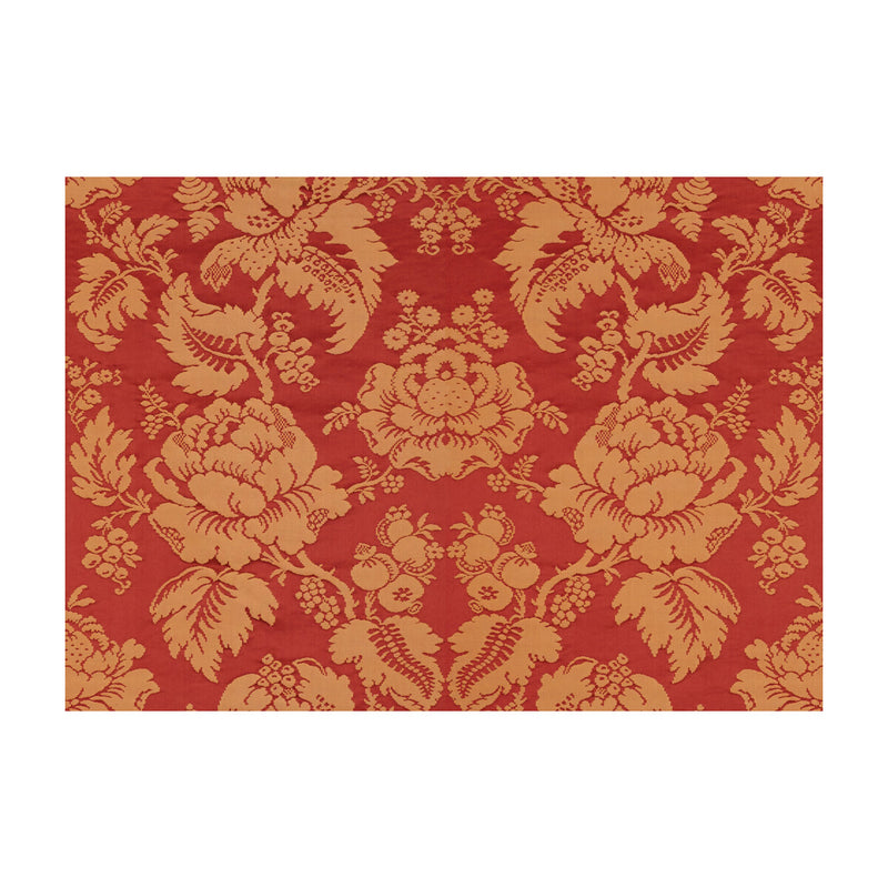 BRUNSCHWIG & FILS - MOULINS DAMASK- ROUGE/IVOIRE - Fabric by the Yard ROUGE/IVOIRE