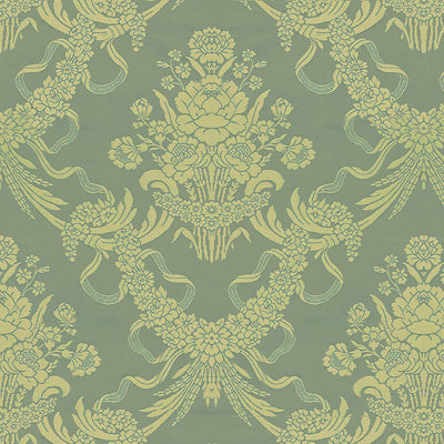 BRUNSCHWIG & FILS - CHARLIEU LAMPAS- BLEU/IVOIRE - Fabric by the Yard - BR-81036_H