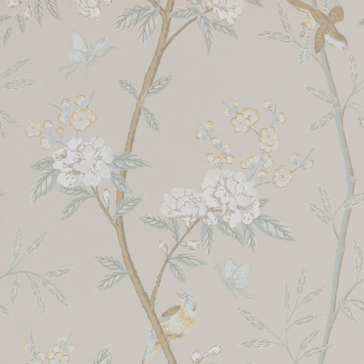 G P & J BAKER - PEONY & BLOSSOM- SOFT AQUA - Wallcovering by the Roll SOFT AQUA
