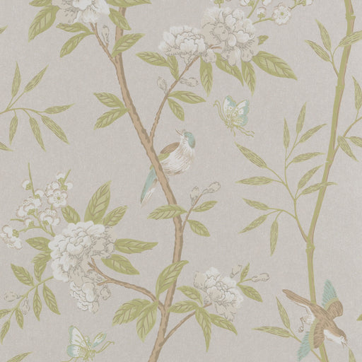 G P & J BAKER - PEONY & BLOSSOM- IVORY/WILLOW - Wallcovering by the Roll IVORY/WILLOW