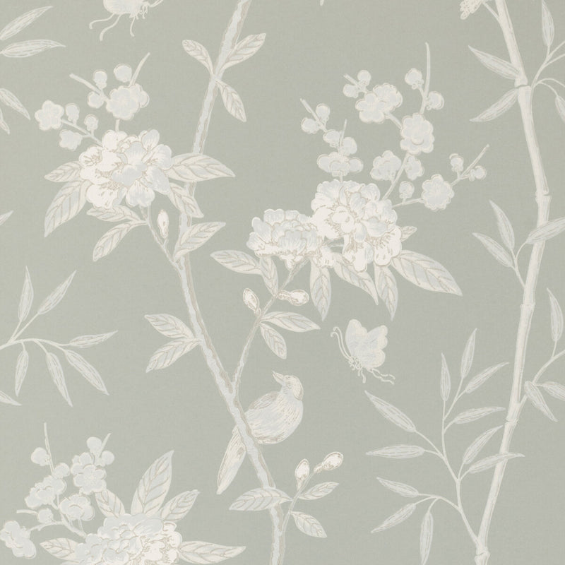 G P & J BAKER - PEONY & BLOSSOM- SOFT BLUE - Wallcovering by the Roll SOFT BLUE