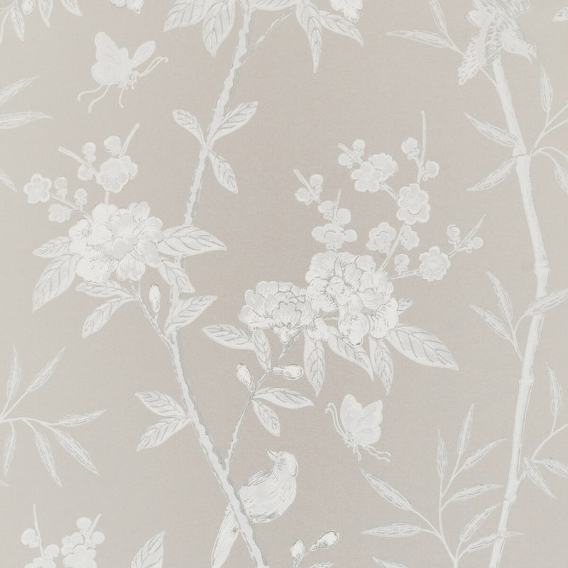 G P & J BAKER - PEONY & BLOSSOM- SOFT GREY - Wallcovering by the Roll SOFT GREY
