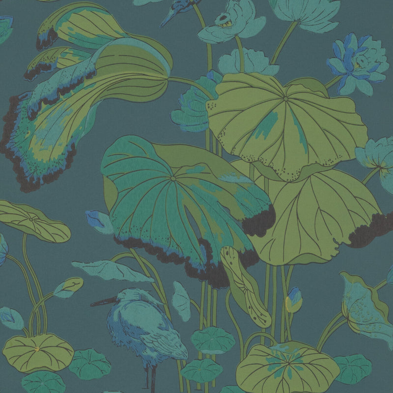 G P & J BAKER - NYMPHEUS- TEAL - Wallcovering by the Roll TEAL