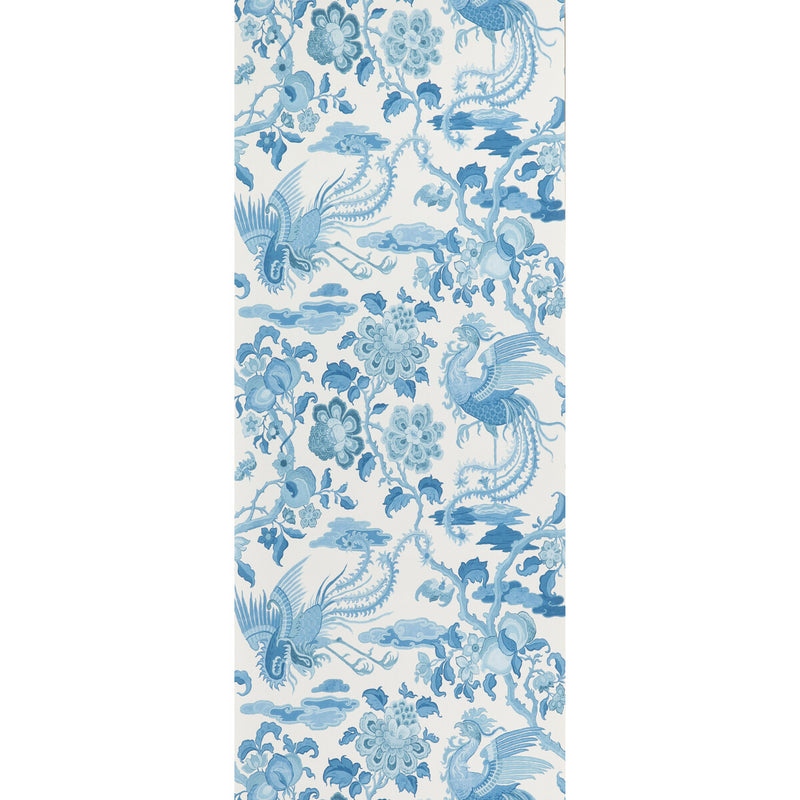 G P & J BAKER - CHIFU- BLUE - Wallcovering by the Roll BLUE