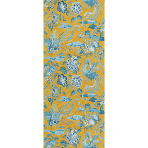 G P & J BAKER - CHIFU- OCHRE/BLUE - Wallcovering by the Roll OCHRE/BLUE