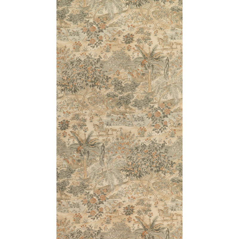 G P & J BAKER - RAMAYANA- WOODSMOKE - Wallcovering by the Roll WOODSMOKE