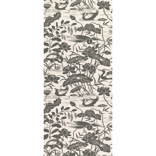 G P & J BAKER - HERON & LOTUS FLOWER- BLACK/WHITE - Wallcovering by the Roll BLACK/WHITE