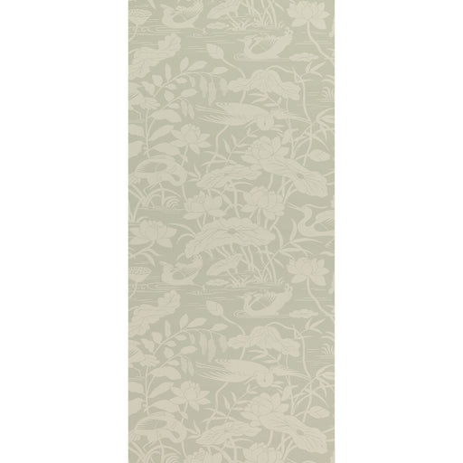 G P & J BAKER - HERON & LOTUS FLOWER- AQUA - Wallcovering by the Roll AQUA