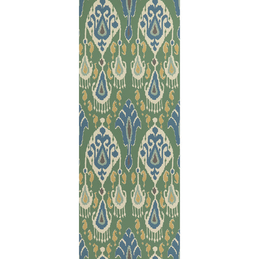 G P & J BAKER - IKAT BOKHARA- EMERALD - Wallcovering by the Roll EMERALD