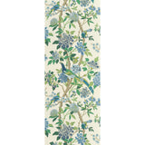 G P & J BAKER - HYDRANGEA BIRD- EMERALD/BLUE - Wallcovering by the Roll